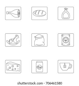 Menu icons set. Outline illustration of 9 menu vector icons for web design