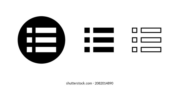 Menu Icons set. web menu sign and symbol. hamburger menu symbol