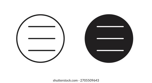 Iconos del menú para el uso Diseño web, logotipo. Ilustración del símbolo.