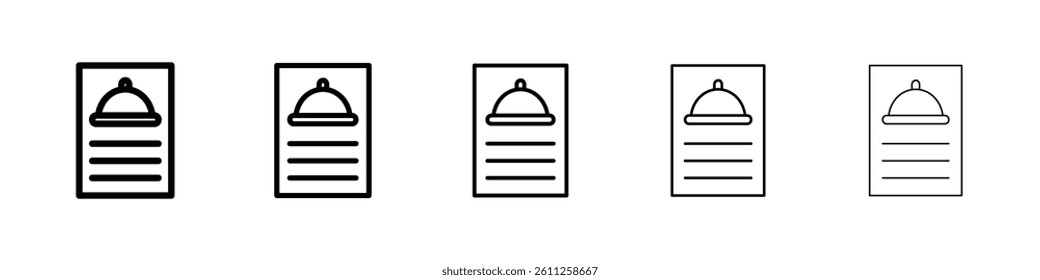 Menu icons vector set in different stroke line style