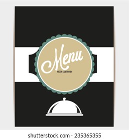 menu illustration over color background