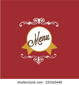 menu illustration over color background