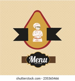 menu illustration over color background