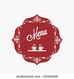 menu illustration over color background
