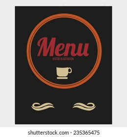 menu illustration over color background