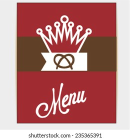 menu illustration over red color background