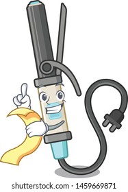 With menu iron curling in the cartoon shape
