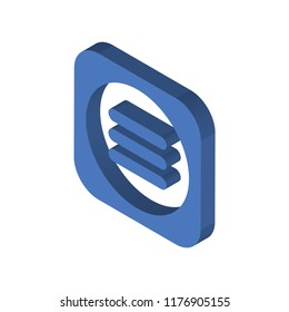 Menu isometric left top view 3D icon
