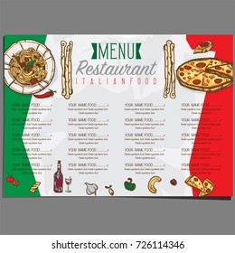 menu italian food template design hand drawing graphic 05