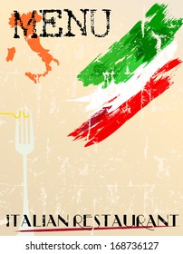 Menu for Italian restaurant, free copy space