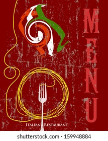 Menu for italian restaurant, retro style, vector eps