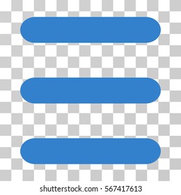 Menu Items vector pictogram. Illustration style is flat iconic cobalt symbol on a transparent background.
