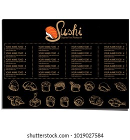 Menu Japan Food Sushi Design Template Graphic