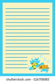 Menu kids cute colorful pattern. Bubbles and foam