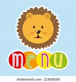 menu kids over blue background vector  illustration