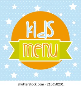menu kids over blue background vector  illustration