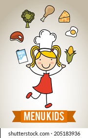 menu kids over gray background vector  illustration