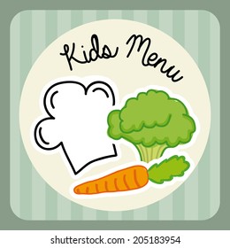 menu kids over lineal background vector  illustration