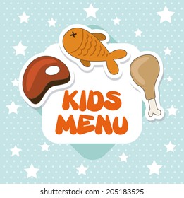menu kids over pattern background vector  illustration