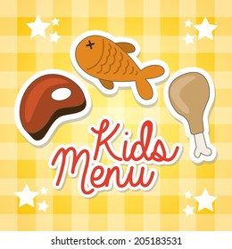 menu kids over pattern background vector  illustration