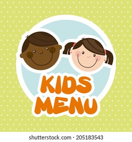 menu kids over pattern background vector  illustration