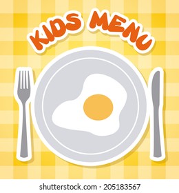 menu kids over pattern background vector  illustration