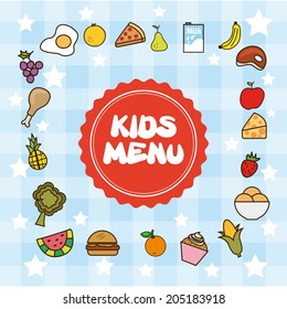 menu kids over pattern background vector  illustration