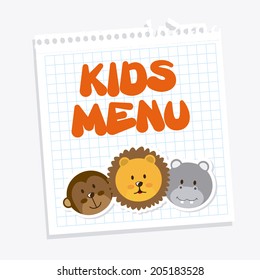 menu kids over white background vector  illustration