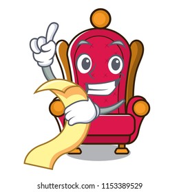 With menu king throne mascot cartoon