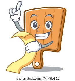 With menu kitchen board character cartoon
