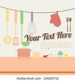 Menu Kitchen Utensils Set Vector