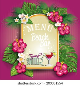 Menu Label  bar useful for the summer. The writing can be removed- editable-transparency blending effects and gradient mesh-EPS 10.