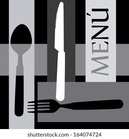 menu label over black background vector illustration  