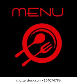 menu label over black background vector illustration  