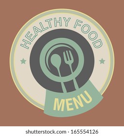 menu label over  brown background vector illustration  