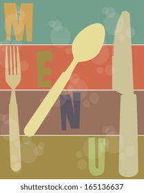 menu label over colors background vector illustration  