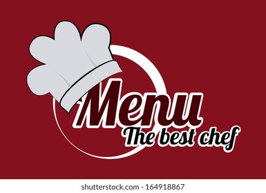 menu label over red background vector illustration  
