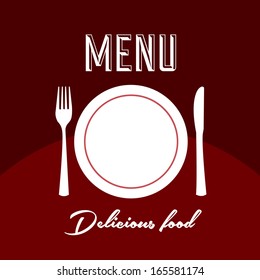 menu label over red background vector illustration  