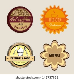menu labels over beige background vector illustration