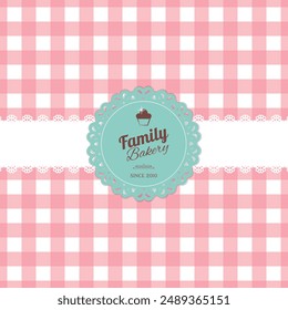 Menu lace restaurant background concept with logo bakery 