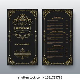 Menu Layout with Ornamental Elements.