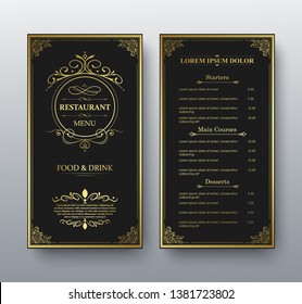 Menu Layout with Ornamental Elements.