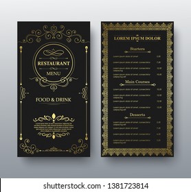 Menu Layout with Ornamental Elements.