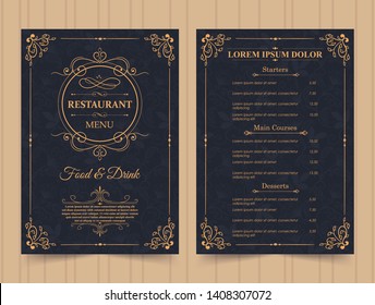 Restaurant Menu Design Vector Brochure Template Stock Vector (Royalty ...