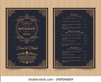 Menu Layout with Ornamental Elements.