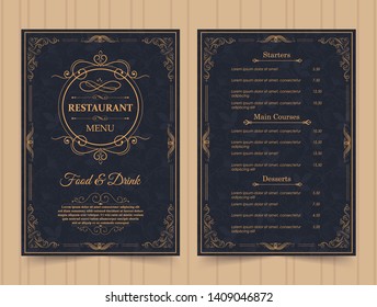 Menu Layout with Ornamental Elements.