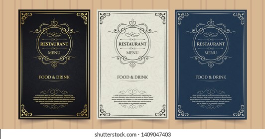 Menu Layout with Ornamental Elements.