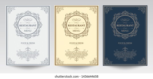 Menu Layout with Ornamental Elements.