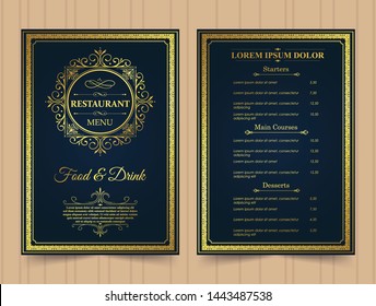 Menu Layout with Ornamental Elements.