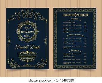 Menu Layout with Ornamental Elements.